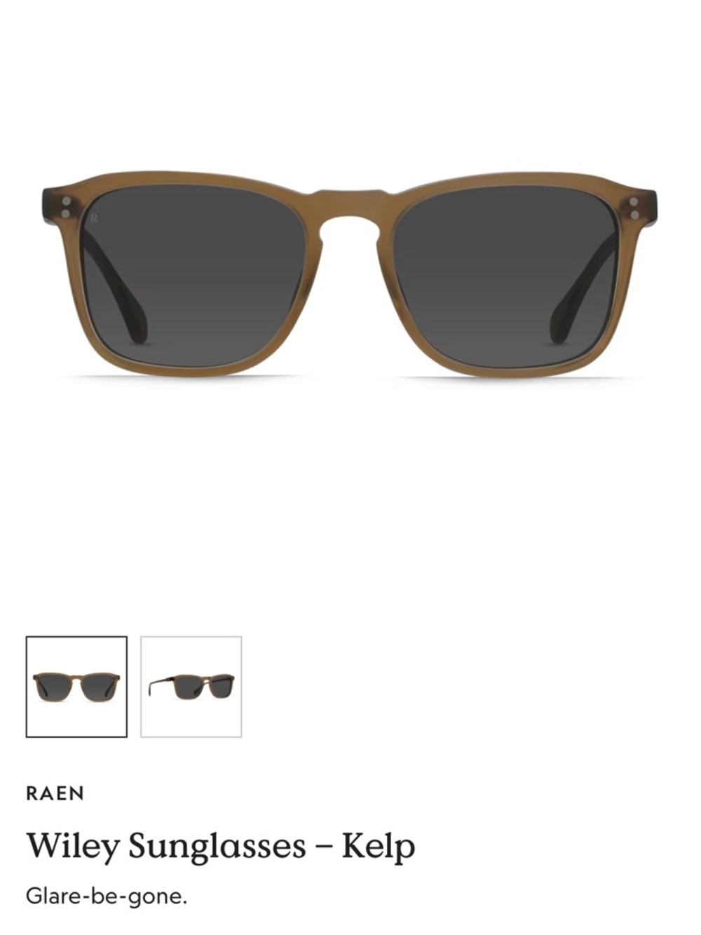 RAEN Wiley Sunglasses - Kelp Brown Frame with Dark Gray Lenses